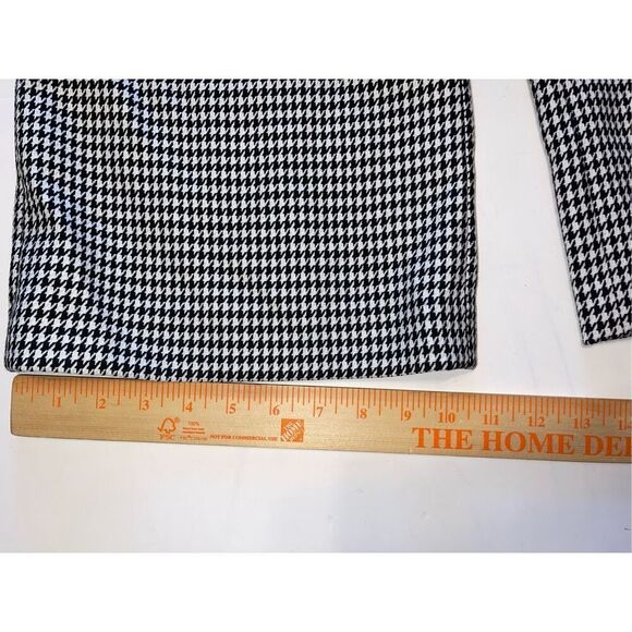 Gianni Bini Women's 6 Black White Houndstooth Knit Hi Rise Cropped Wide Leg Pant - Picture 2 of 7